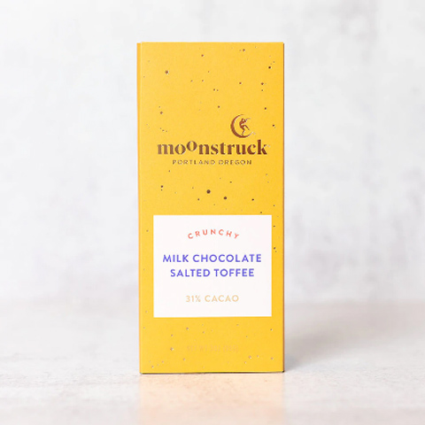 Moonstruck Chocolate Milk Chocolate Salted Toffee Bar